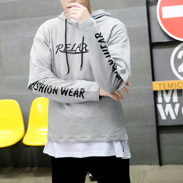 Men Hip Hop Fake two-piece Hoodies Sweatshirt Letter Harajuku Styles Hoodie Magic Casual Pullover Sweatshirt sudadera hombre | Vimost Shop.