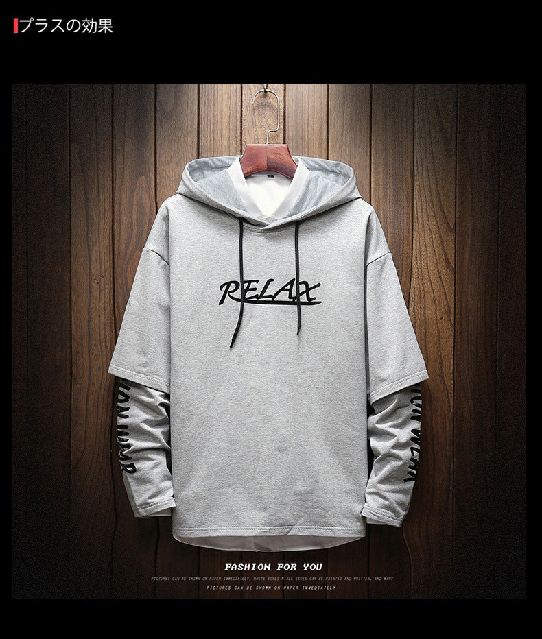 Men Hip Hop Fake two-piece Hoodies Sweatshirt Letter Harajuku Styles Hoodie Magic Casual Pullover Sweatshirt sudadera hombre | Vimost Shop.