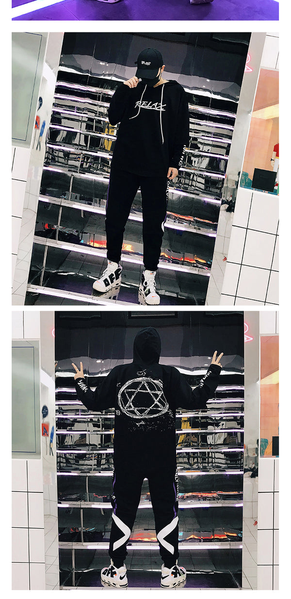 Men Hip Hop Fake two-piece Hoodies Sweatshirt Letter Harajuku Styles Hoodie Magic Casual Pullover Sweatshirt sudadera hombre | Vimost Shop.