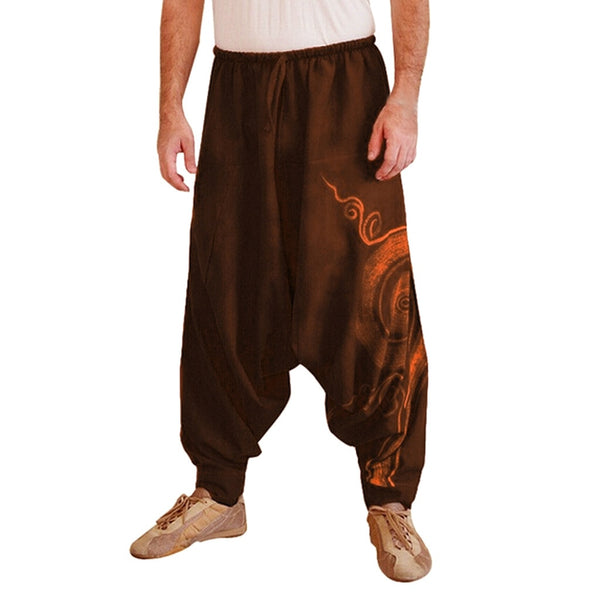 Men Ethnic Printed Overalls Casual Pocket Sport Yoga Work Casual Trouser Pants leggins yoga sports tights Dropshiping#XB25 | Vimost Shop.