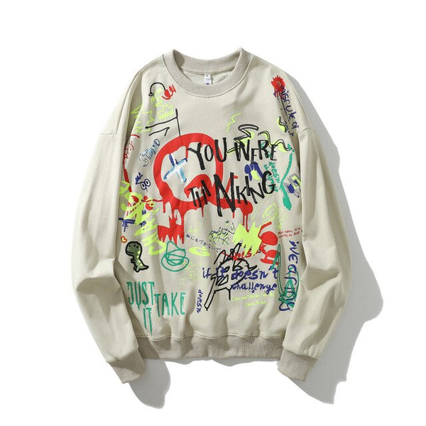 Harajuku Hiphop Graffiti Pullover Sweatshirts Hoodies Hip Hop Hipster Casual Streetwear Black Hoodie Cotton Tops | Vimost Shop.