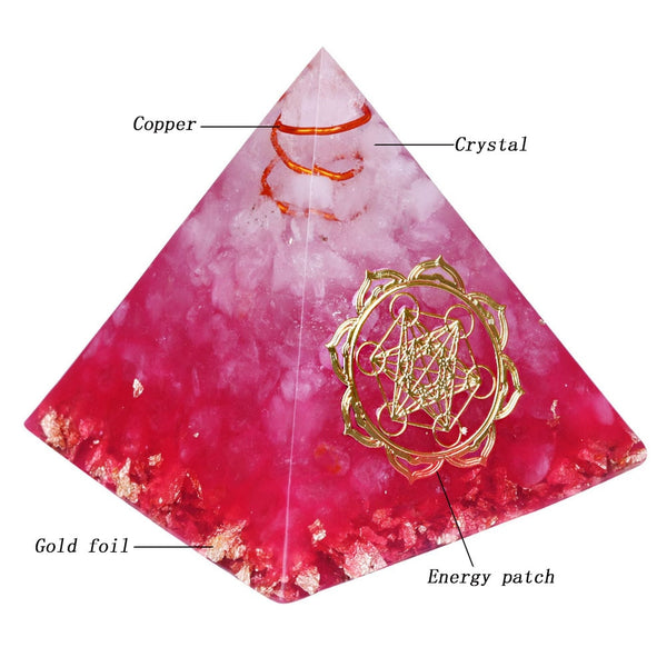 Pink Orion/Ogan Energy Pyramid symbolizing love brings good luck resin decoration craft orgone | Vimost Shop.