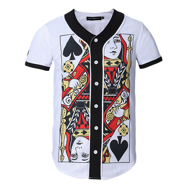 Short Sleeve T shirt Men Baseball Jersey Sport Slim Fit V Neck T-shirts Streetwear European Mens | Vimost Shop.