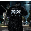 Gypsophila Print Hip Hop Streewear T Shirt Men summer Reflective Fashion Loose Short Sleeve Cotton Oversized Tops | Vimost Shop.