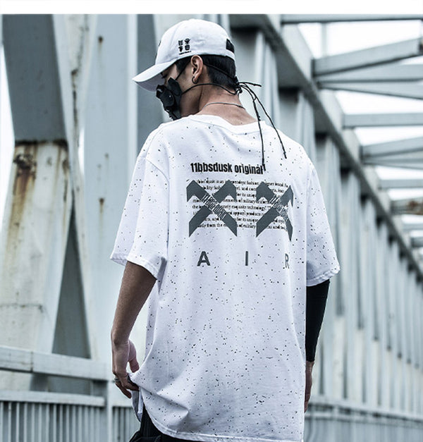 Gypsophila Print Hip Hop Streewear T Shirt Men summer Reflective Fashion Loose Short Sleeve Cotton Oversized Tops | Vimost Shop.
