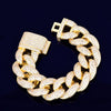 23mm Chunky Miami Cuban Chain Bracelet AAA Zirconia Men Hip hop Jewelry Gold Color Big Lock Bangle 7" 8" | Vimost Shop.
