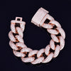 23mm Chunky Miami Cuban Chain Bracelet AAA Zirconia Men Hip hop Jewelry Gold Color Big Lock Bangle 7" 8" | Vimost Shop.