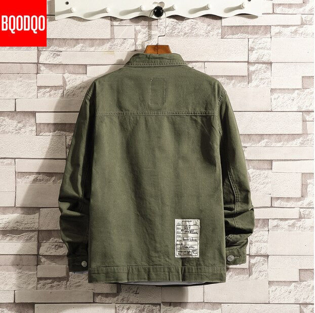 6XL Baggy Jackets Black Cotton Autumn Streetwear Fashion Army Green Hip Hop College Military Style Coat Japan Bomber Jacket Men | Vimost Shop.