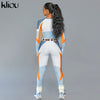 Women Long Sleeve CropTop Slim Outfit Tracksuit Two Pieces Set letter Print High elastic Skinny Leggings Female Sportswear | Vimost Shop.