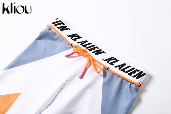 Women Long Sleeve CropTop Slim Outfit Tracksuit Two Pieces Set letter Print High elastic Skinny Leggings Female Sportswear | Vimost Shop.