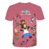 Men and women fat T-shirt Simpson print 3D T-shirt cartoon funny Simpson family T-shirt O-neck short-sleeved casual T-shirt | Vimost Shop.