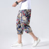 Streetwear New Chinese Style Male Printed Harem Pants Men Calf Length Cotton Linen Bermuda Masculina Male Pants | Vimost Shop.