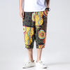 Streetwear New Chinese Style Male Printed Harem Pants Men Calf Length Cotton Linen Bermuda Masculina Male Pants | Vimost Shop.