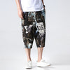 Streetwear New Chinese Style Male Printed Harem Pants Men Calf Length Cotton Linen Bermuda Masculina Male Pants | Vimost Shop.