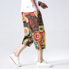 Streetwear New Chinese Style Male Printed Harem Pants Men Calf Length Cotton Linen Bermuda Masculina Male Pants | Vimost Shop.