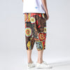 Streetwear New Chinese Style Male Printed Harem Pants Men Calf Length Cotton Linen Bermuda Masculina Male Pants | Vimost Shop.