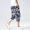 Streetwear New Chinese Style Male Printed Harem Pants Men Calf Length Cotton Linen Bermuda Masculina Male Pants | Vimost Shop.