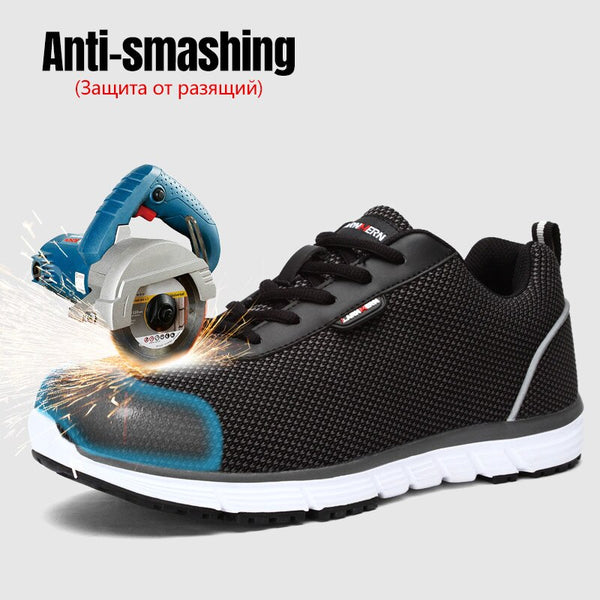 Men Steel Toe Safety Shoes For Men Lightweight Breathable Work Shoes Men's Security Footwear Protective Sneaker | Vimost Shop.