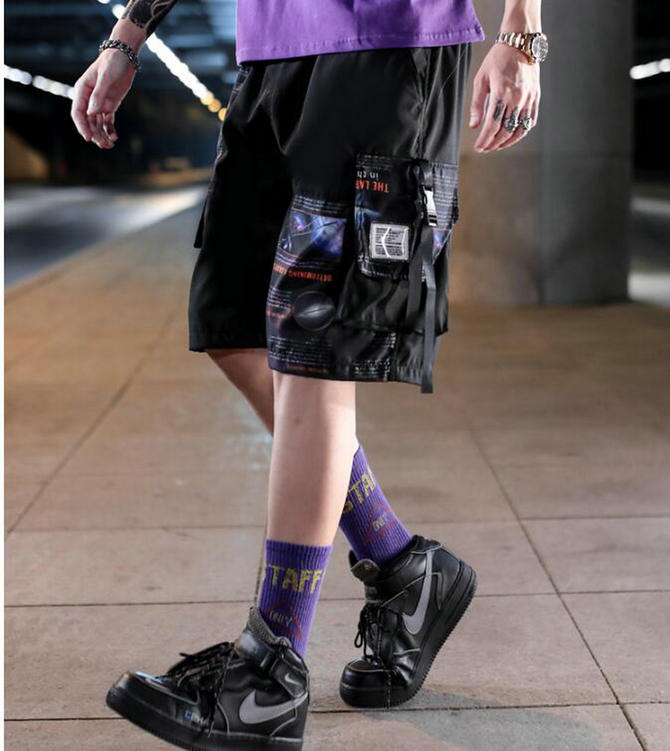 Streetwear Men's Shorts Knee Length Summer New Fashion Printed Hiphop Men Short Pants Mens Beach Pants Loose Leisure | Vimost Shop.