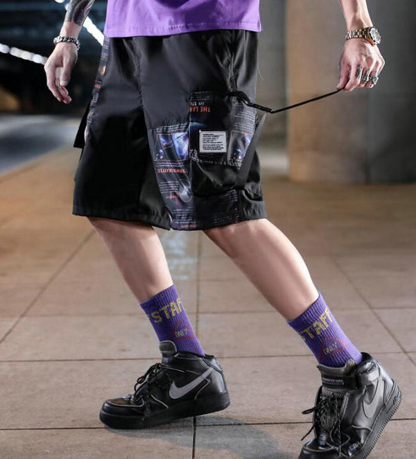 Streetwear Men's Shorts Knee Length Summer New Fashion Printed Hiphop Men Short Pants Mens Beach Pants Loose Leisure | Vimost Shop.