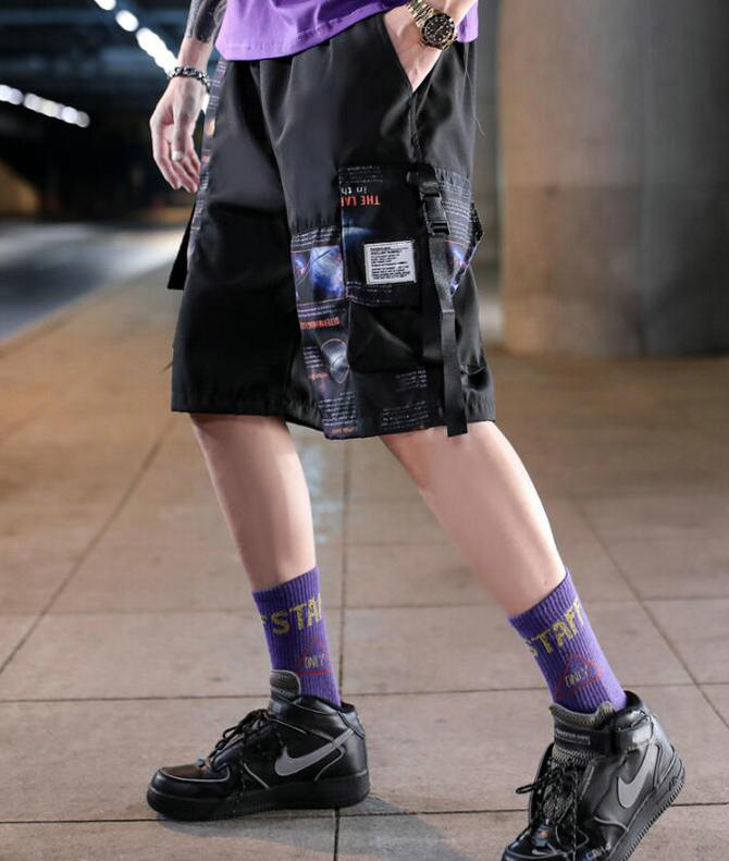 Streetwear Men's Shorts Knee Length Summer New Fashion Printed Hiphop Men Short Pants Mens Beach Pants Loose Leisure | Vimost Shop.