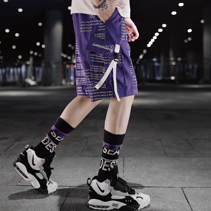 Streetwear Men's Shorts Knee Length Summer New Fashion Printed Hiphop Men Short Pants Mens Beach Pants Loose Leisure | Vimost Shop.