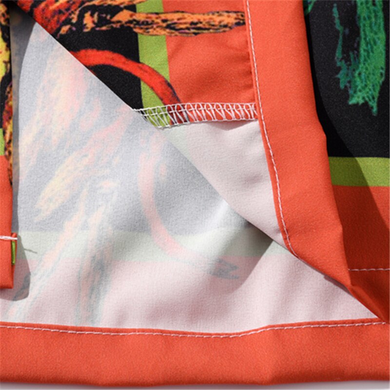 Summer Lion Print Orange Beach Hawaiian Aloha Shirts Mens Casual Short Sleeve Shirt Camisas Fashion Shirts Tops | Vimost Shop.