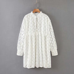 Toppies white embroidery dress summer lace mini dress womens sexy bandage sexy v-neck blouses