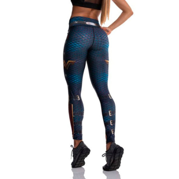 Fashion Tibetan Blue Captain Fight Push Up Workout Leggings Slim High Waist Jeggings Women | Vimost Shop.