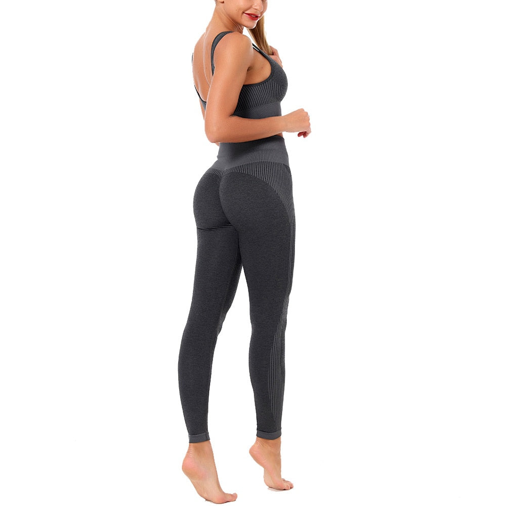 Yoga Set Sports Bra and Leggings Jogging Women Gym Set Clothes Seamless Workout Sports Tights Women Fitness Sports Suit | Vimost Shop.