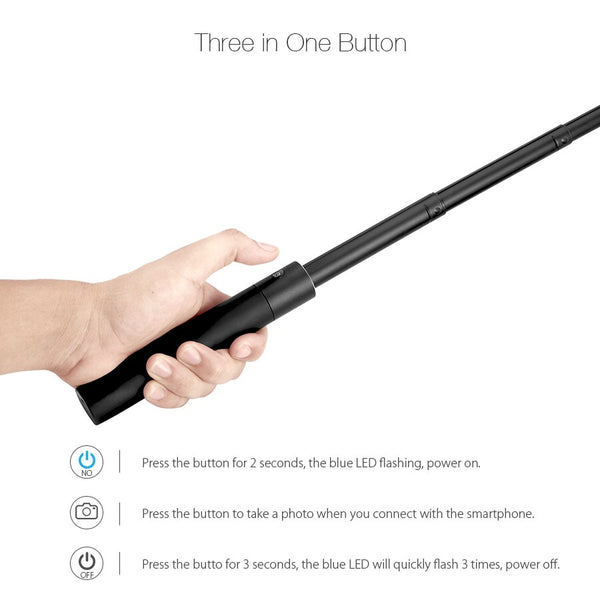 Extendable Folding bluetooth Selfie Stick Remote Control Tripod with Rotatable Phone Clamp Holder for iPhone 11 | Vimost Shop.