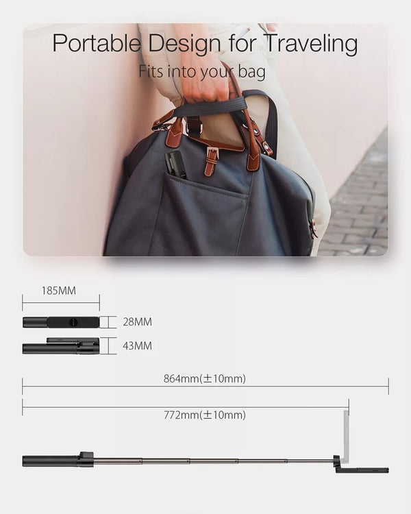 Extendable Folding bluetooth Selfie Stick Remote Control Tripod with Rotatable Phone Clamp Holder for iPhone 11 | Vimost Shop.