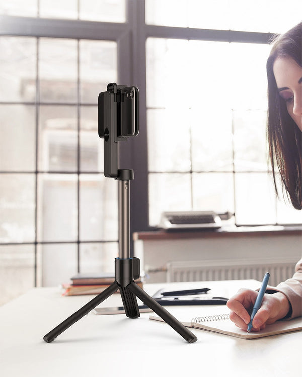 Extendable Folding bluetooth Selfie Stick Remote Control Tripod with Rotatable Phone Clamp Holder for iPhone 11 | Vimost Shop.