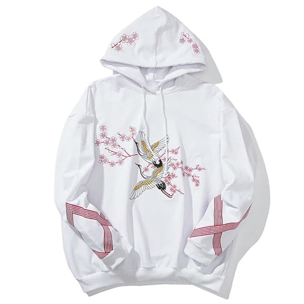 Flower Animal Embroidery Pullover Hoodie Men Chinese Style Casual Hoodies Sweatshirts Fashion Hip Hop Streetwear | Vimost Shop.