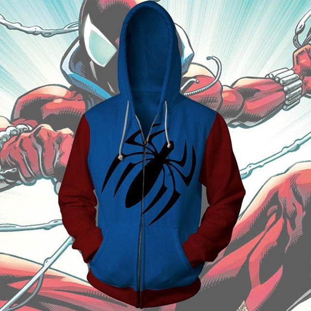 Popular Marvel movie venom 3D Printed Hoodies Men Women Spiderman Hooded Sweatshirts hip hop Zipper Pocket Jackets | Vimost Shop.