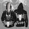 Popular Marvel movie venom 3D Printed Hoodies Men Women Spiderman Hooded Sweatshirts hip hop Zipper Pocket Jackets | Vimost Shop.