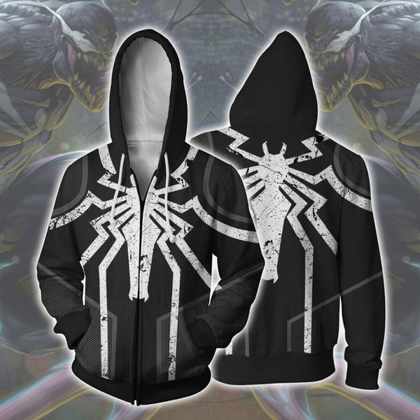 Popular Marvel movie venom 3D Printed Hoodies Men Women Spiderman Hooded Sweatshirts hip hop Zipper Pocket Jackets | Vimost Shop.