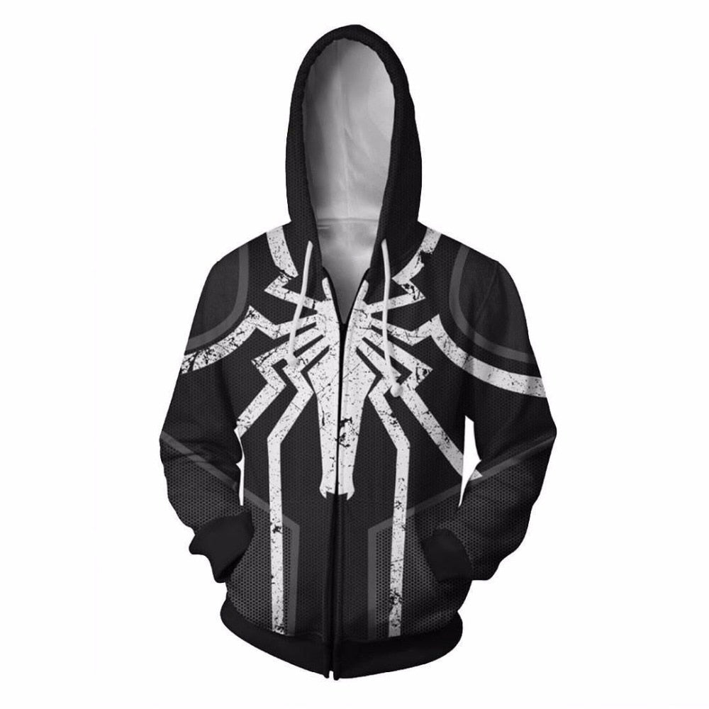 Popular Marvel movie venom 3D Printed Hoodies Men Women Spiderman Hooded Sweatshirts hip hop Zipper Pocket Jackets | Vimost Shop.