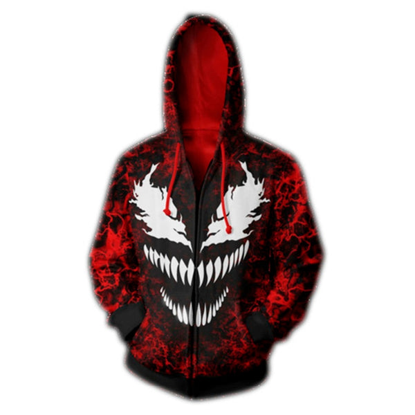 Popular Marvel movie venom 3D Printed Hoodies Men Women Spiderman Hooded Sweatshirts hip hop Zipper Pocket Jackets | Vimost Shop.