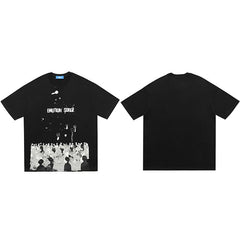 Mens Hip Hop T Shirt Streetwear Emotion Surge Printed Tshirt Short Sleeve Summer Harajuku T-Shirt Cotton Tops Tees Loose