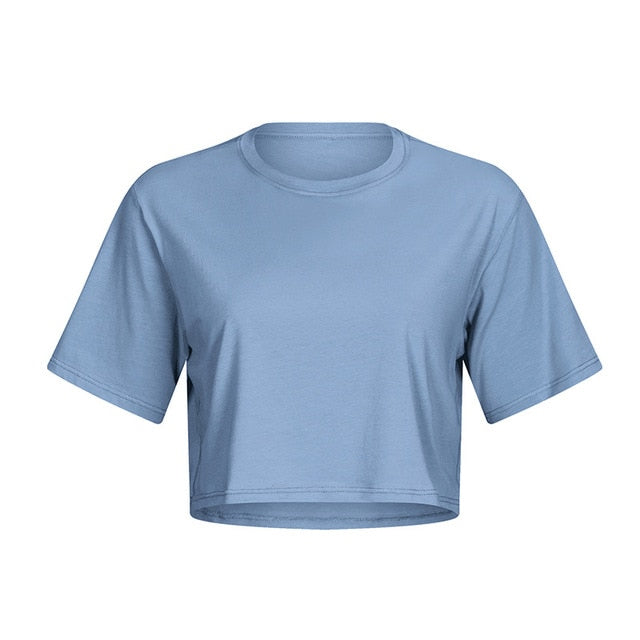 Lightweight Cotton Running Workout Crop Top Women | Vimost Shop.