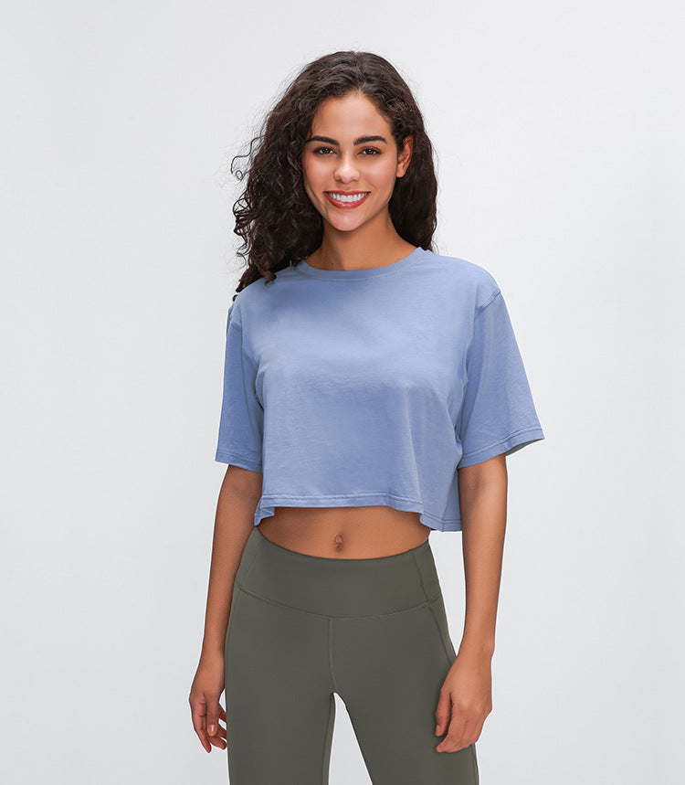 Lightweight Cotton Running Workout Crop Top Women | Vimost Shop.