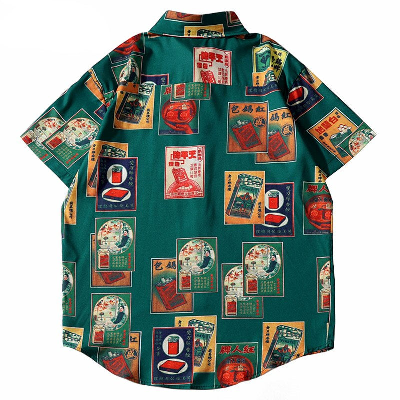 Men Hip Hop Shirt Streetwear Cigarette Retro Style | Vimost Shop.