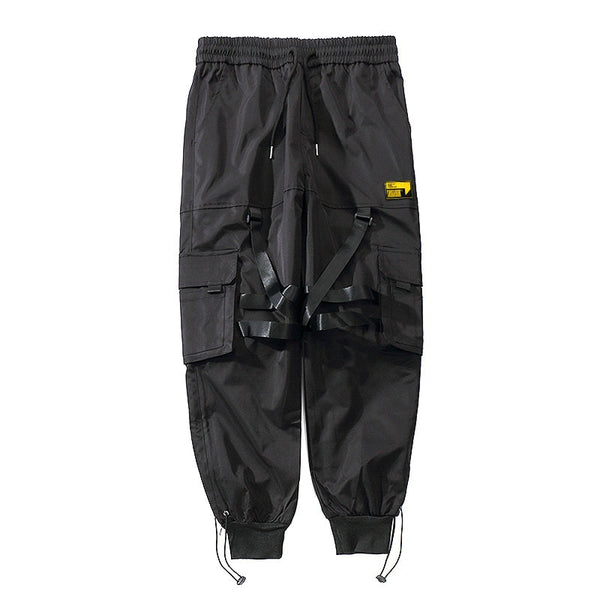 Multi-pocket Hip Hop Harem Pants Men Elastic Waist Trousers Joggers Casual Loose Ribbons Cargo Pants Sweatpants | Vimost Shop.