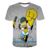 Happy family Funny Homer Simpson And his Son Wife 3D Printed Shorts Sleeve T-shirt | Vimost Shop.