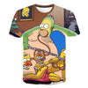 Happy family Funny Homer Simpson And his Son Wife 3D Printed Shorts Sleeve T-shirt | Vimost Shop.