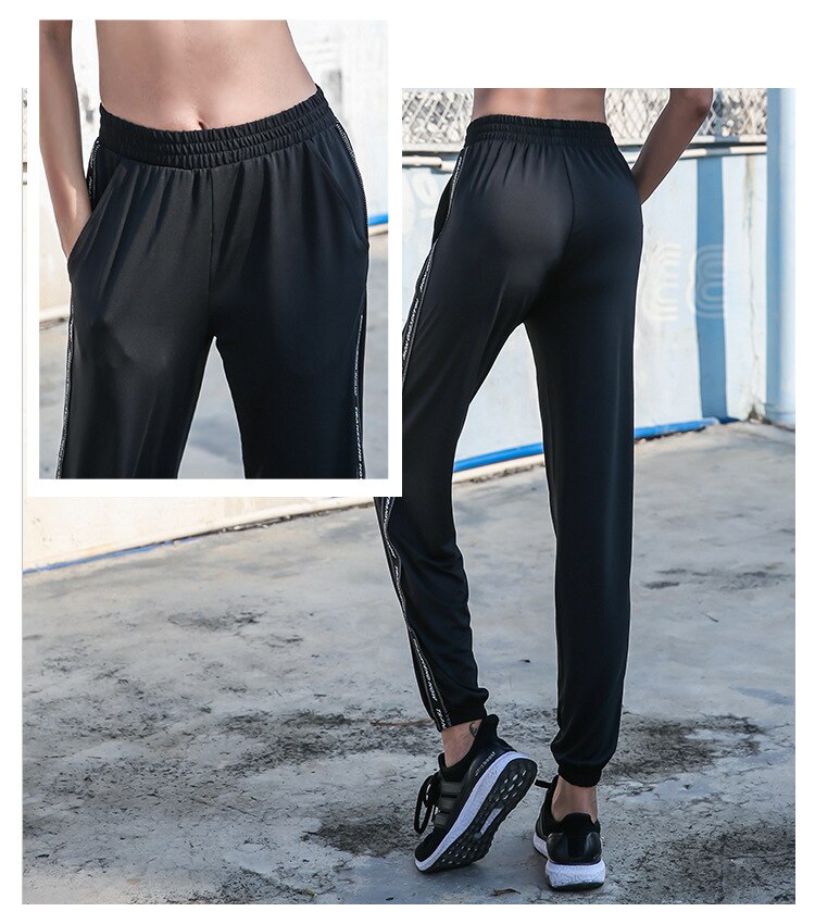 Sport Pants Women Loose Long Gym Trousers Elastic Walking Pantalon Jogging Femme Sweatpants Athletic Breathable Striped Running | Vimost Shop.