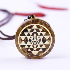 Sri Yantra Necklace Orgonite Pendant Tiger Eye Necklace Sacred Geometry Energy Healing Yoga  Jewelry