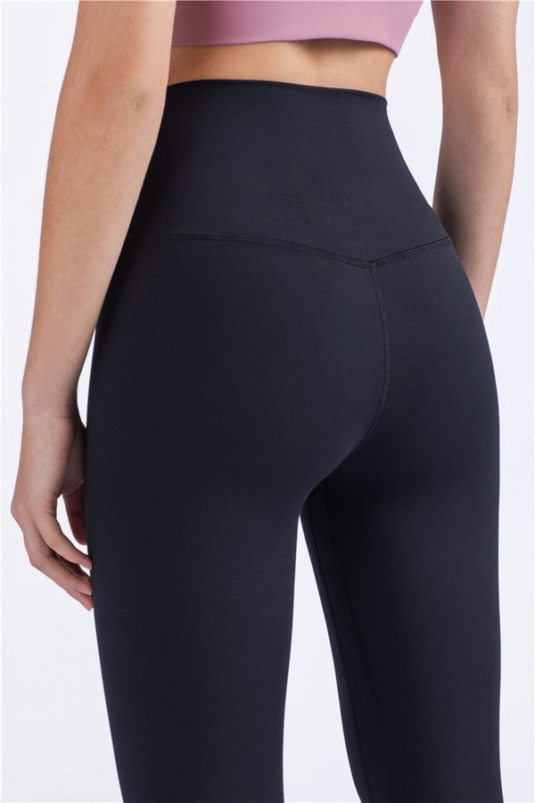 Solid Fitness Athletic Pants Women Sports Capris Yoga Leggings High Elastic Waist Solid Skinny Stretch Tights Seamless | Vimost Shop.
