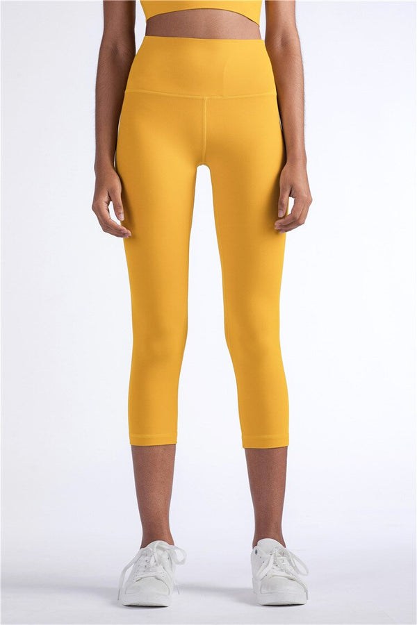 Solid Fitness Athletic Pants Women Sports Capris Yoga Leggings High Elastic Waist Solid Skinny Stretch Tights Seamless | Vimost Shop.